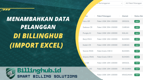 Menambahkan data pelanggan di Billinghub (Import Excel)